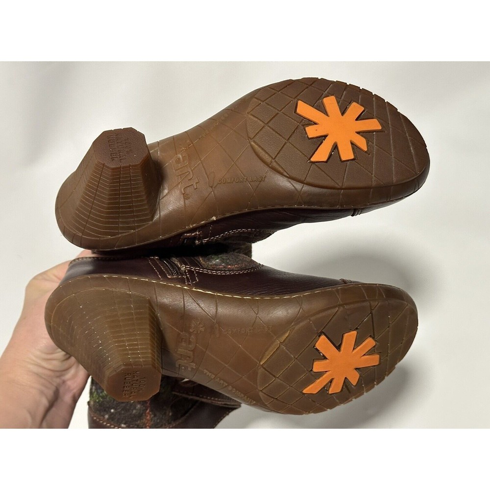 THE ART COMPANY COMFORT BOOTS ANKLE/MID CALF BROWN LEATHER /WOOL SZ 38 US 8 - Picture 13 of 16